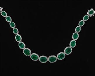Ladies Emerald and Diamond Bracelet 