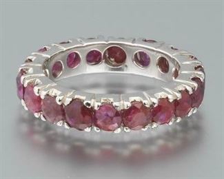 Ladies Gold and Ruby Eternity Band 