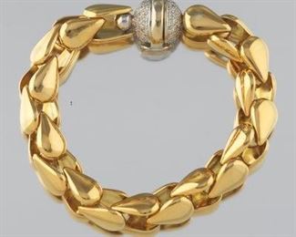 Ladies Impressive Brev. Sauro Gold and Diamond Heavy Link Bracelet 