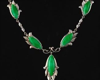 Ladies Jade and Gold Necklace 