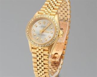 Ladies Rolex Oyster Perpetual 18k Gold and Diamond Automatic Watch