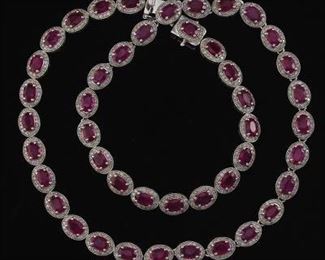Ladies Ruby and Diamond Necklace 