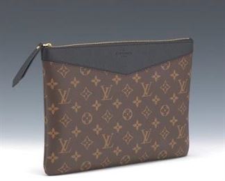 Louis Vuitton Black Leather and Monogram Daily Pouch 