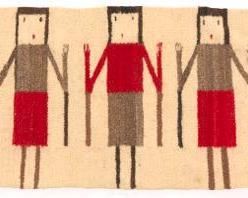 Near Antique Navajo Hand Knotted Pictorial Doll Wrap, ca. 1940s 