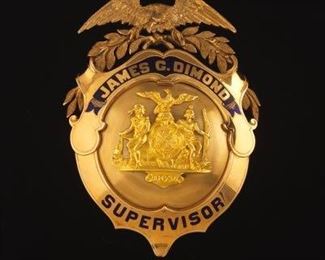 NYPD 18k Gold Supervisor Badge 