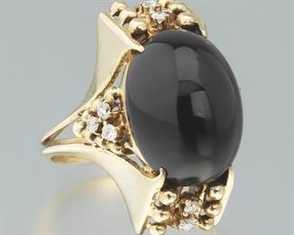 Onyx and Diamond Ring 
