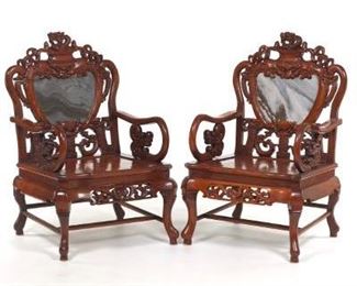 Pair of Chinese Dragon Armchairs