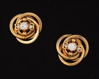 Pair of Diamond Earrings with Jackets 
