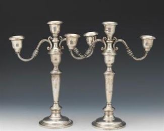 Pair of Reed Barton Sterling Silver Candelabra 