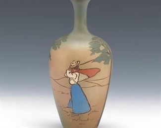 Rare Weller Dickens Ware Pottery Vase ca. 1900 