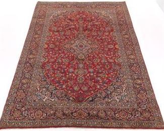 SemiAntique Very Fine Hand Knotted and Signed Kashan Carpet 