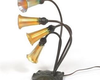 Tiffany Style Lily Four Light Lamp
