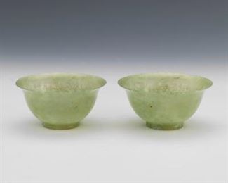Two Carved Jade Bowls