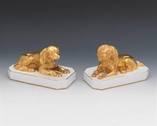 Two Italian Porcelain Cavalier King Charles Spaniel Figurines