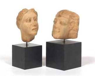 Two Stone Busts on Stands