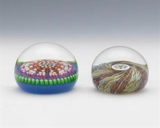 Two Perthshire Millefiori Glass Paperweights