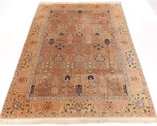 Unusual Very Fine Hand Knotted Tabriz Carpet 