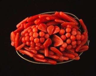 Victorian Coral Bead Cluster Brooch 