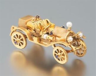 Vintage Gold and Diamond Car 