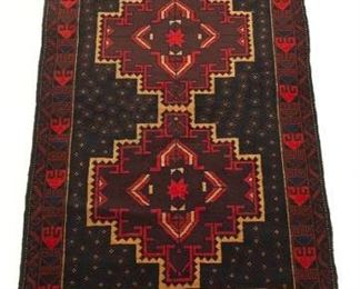 Vintage Very Fine Hand Knotted Balouch Carpet 