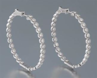 White Gold and Diamond Earrings 
