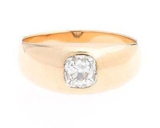 Yellow Gold Solitaire 1.25 Ct Diamond Ring 