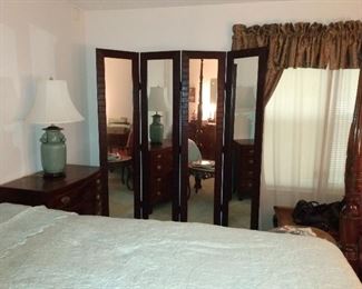 Mirrored screen is one of a pair. Heavy and in great condition. 