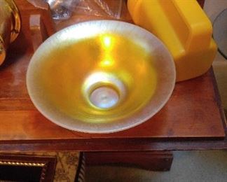 Steuben Gold Aurene Calcite bowl