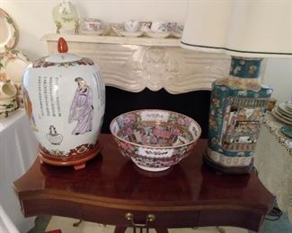 3 Chinese items... Famile Rose bowl 