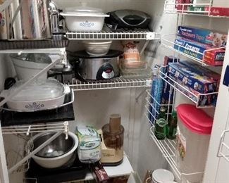 Stocked pantry, much not seen 