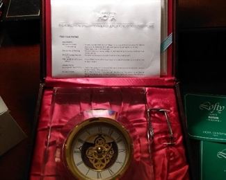 Large Hoya Lucite clock in fitted case