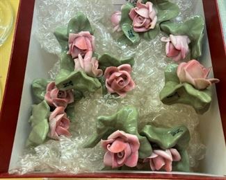 Set of 12 precious Capodimonte place card holders - made in Italy