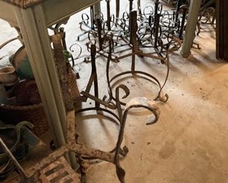 Plant holder and old chandelier 