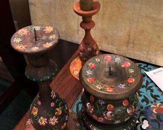 Hand-painted candleholders