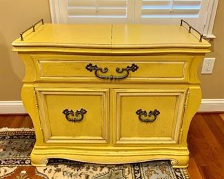$395- Hickory vintage yellow/gold buffet/server.  38" W, 18.5" D, 31.5" H. 