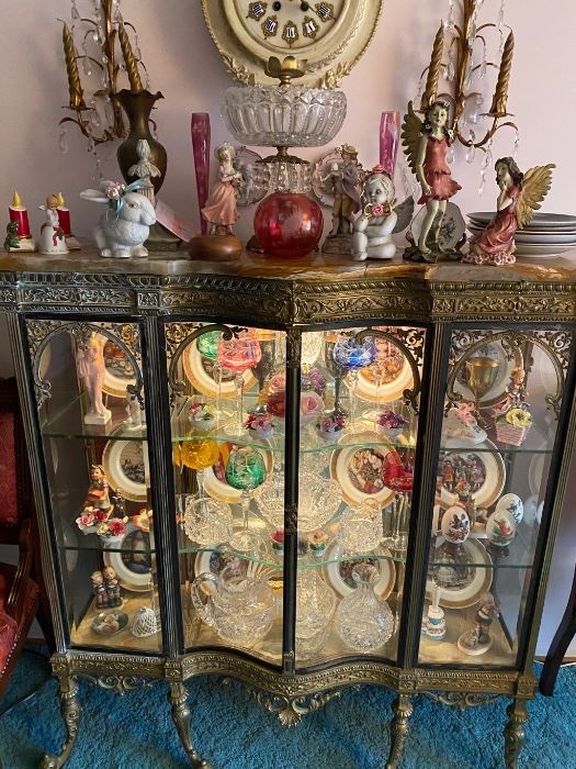French Gold Gilt Display Cabinet - originally was in the Whitney in  Detroit. Client has had in home since the 1960's.