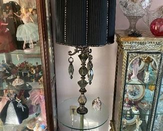 Beautiful Floor Lamp with Smokey Crystal Drops