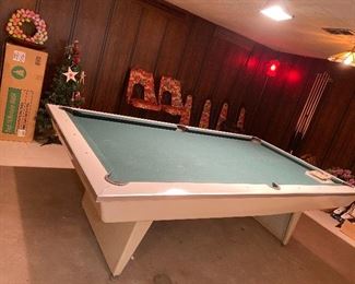 White Mid Century Modern Brunswick Pool Table - Great Condition!