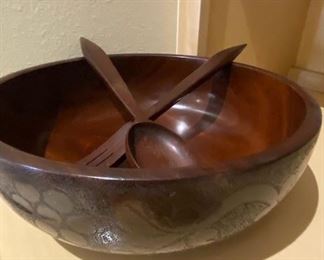 Vintage Santo Domingo Mahogany wooden salad bowl
