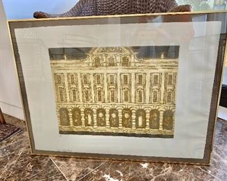$540; Framed pencil signed etching by Valerie Thornton (British 1931-1991); 25” H x 33.25” W