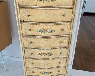 $595; Vintage, hand painted desk/secretary;  51.5"H x 25"W x 16"D; perfect for small spaces!
