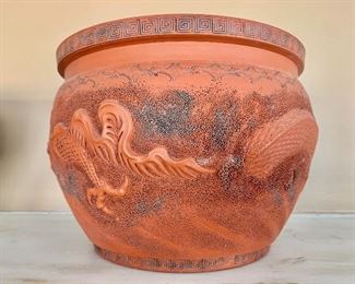 $175: Clay cache pot #2  (no hole in bottom). 6"H x 8"D