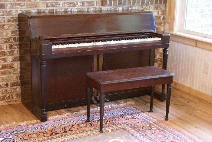 Wurlitzer Upright Piano and Bench 