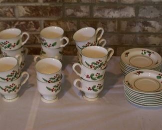 Christmas tea cup and saucer set