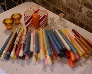 Candle holders and candle snuffers