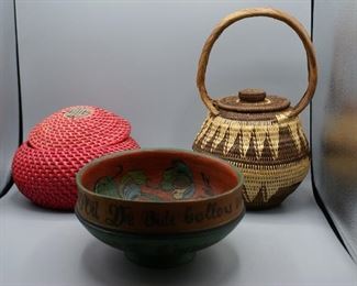 Baskets and bowl 