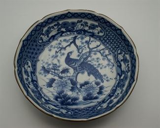 Andrea by Sadek Blue Peacock serving bowl 