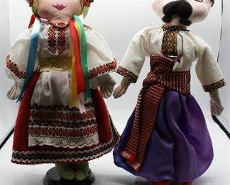 Cloth dolls with doll stands