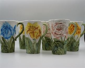 Flower mugs 6 pc