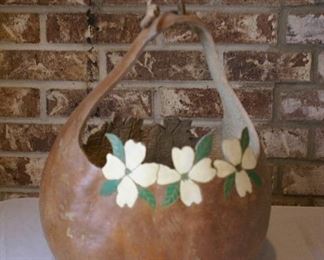Gourd basket with flower design